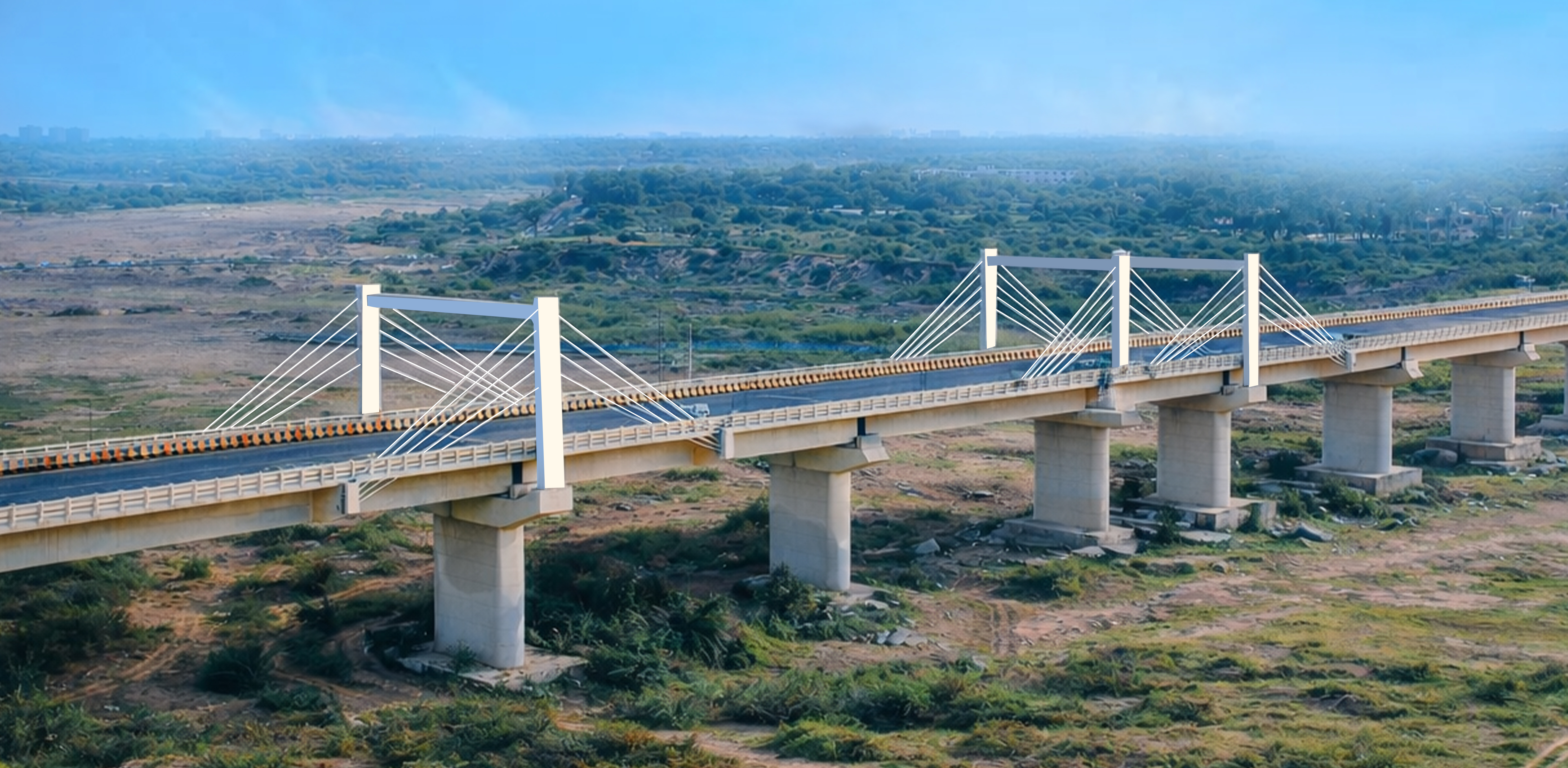 GIFT CITY CABLE STAY BRIDGE ,GUJRAT
