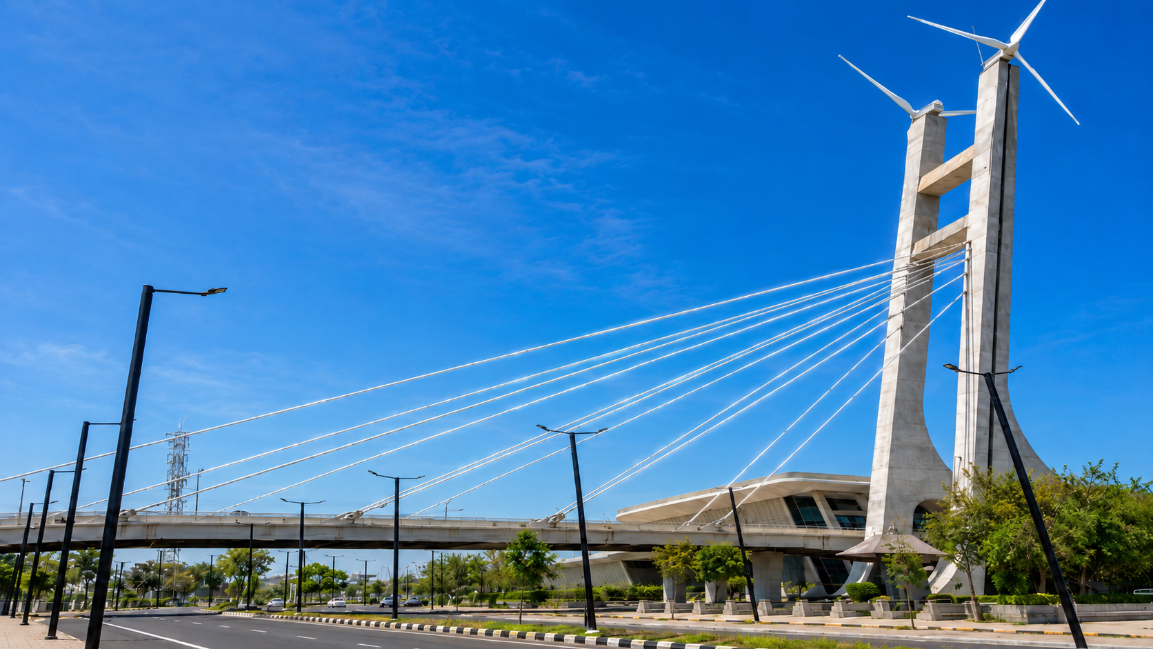 MAHATMA MANDIR CABLE STAY GANDHINAGAR, GUJRAT (2016)